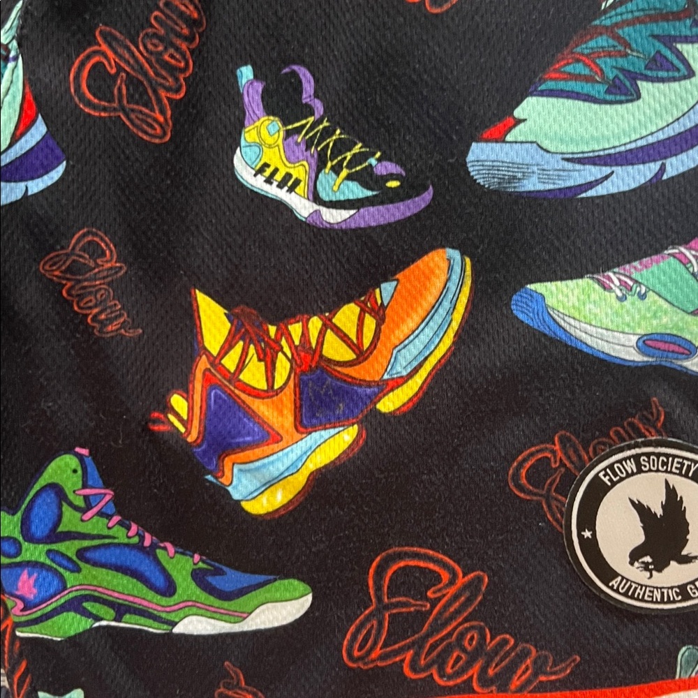 Flow Society Lacrosse Black and Red Graphic Shorts - Picture 4 of 5